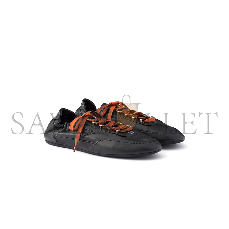 Pra*a COLLAPSE ANTIQUED NAPPA LEATHER SNEAKERS WITH HOOKS 2EE490